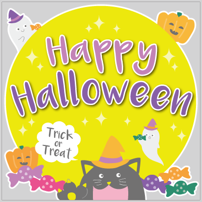 Happy Halloween ブラックキャットタイトル