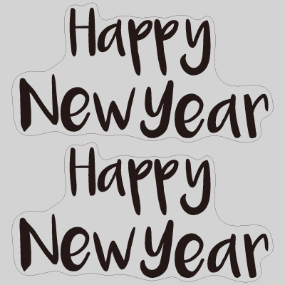 Happy New Year タイトルA ブラック