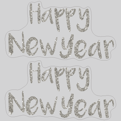 Happy New Year タイトルA 銀ラメ