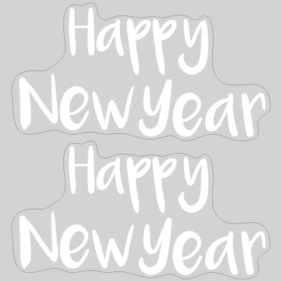Happy New Year タイトルA ホワイト