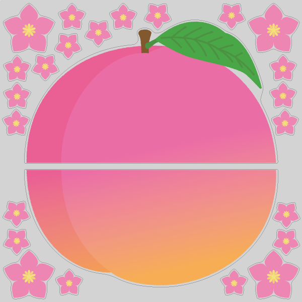 【VP】フォトスポット 分割ピーチ