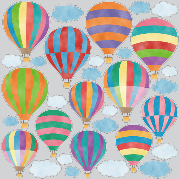 【VP】水彩カラフル気球