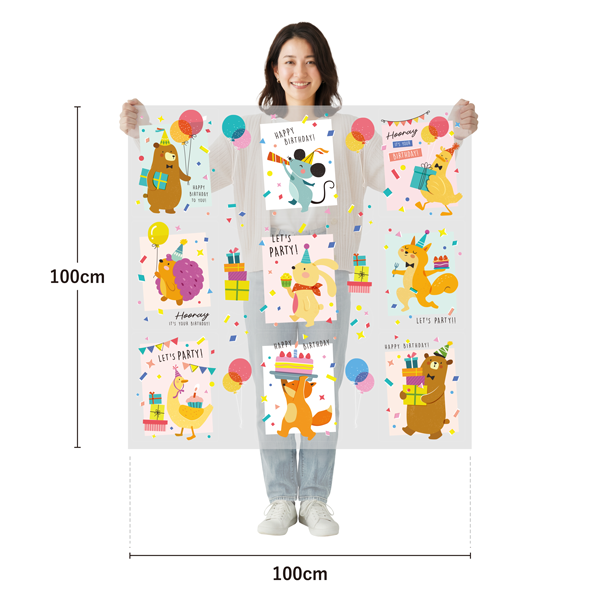 サイズ：幅100cm×高さ100cm／素材：PET