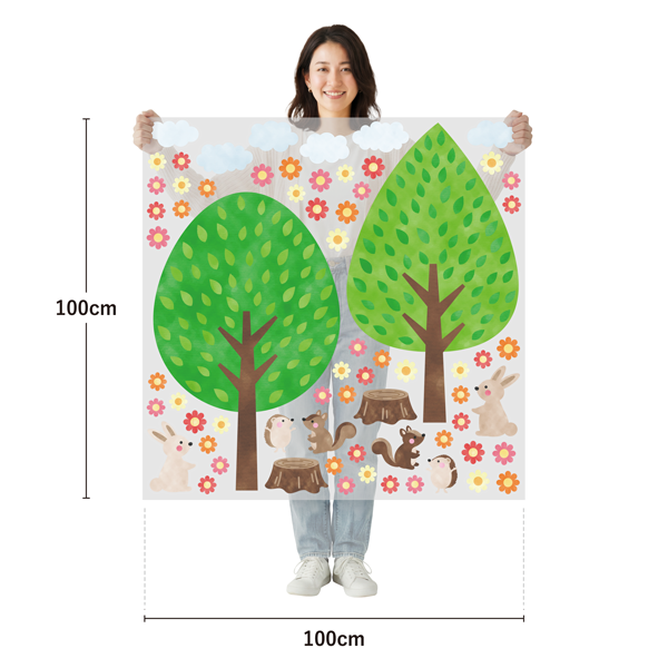 サイズ：幅100cm×高さ100cm／素材：PET