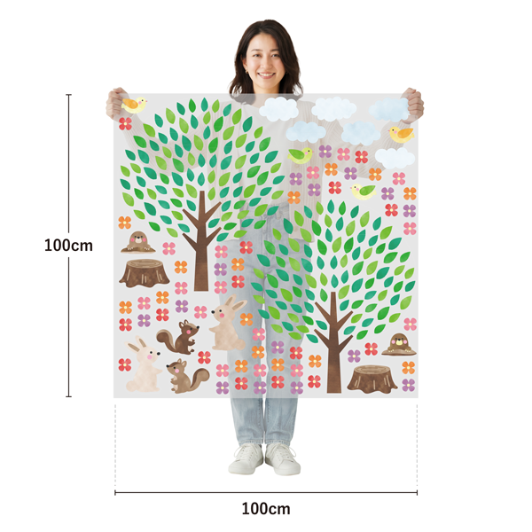 サイズ：幅100cm×高さ100cm／素材：PET