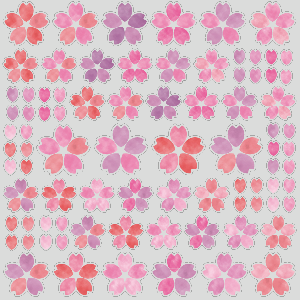 【VP】カラフル水彩桜の写真