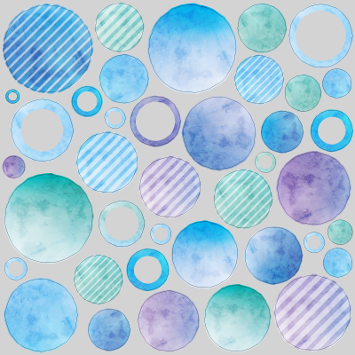 水彩ブルー系水玉