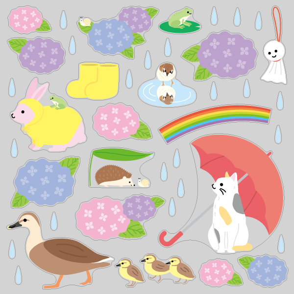 【VP】雨の日のどうぶつたちの写真