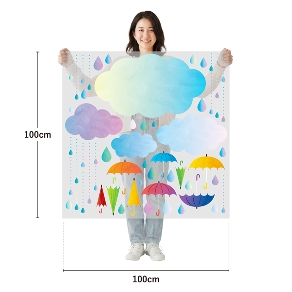 サイズ：幅100cm × 高さ100cm／ 素材：PET
