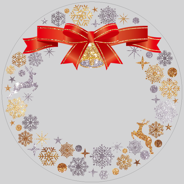 キラキラクリスマス リース文字なしの写真