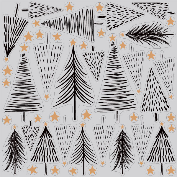 【VP】手描きタッチツリー(ブラック）