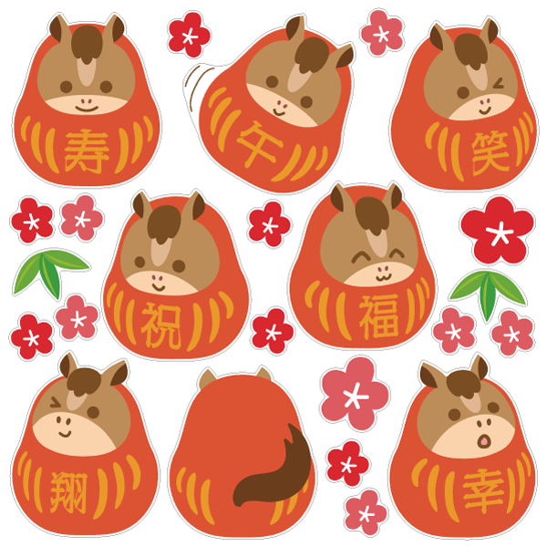 【壁】福だるま＜午年＞