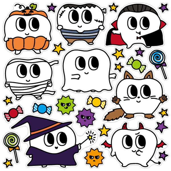 【壁】デンタルちゃんのハロウィン