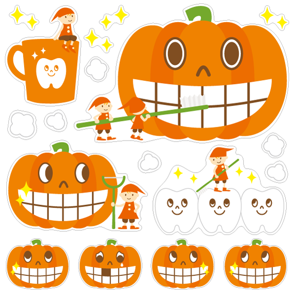 【壁】小人のハミガキ ハロウィン