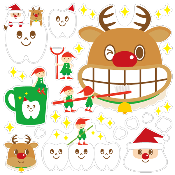 【壁】小人のハミガキ クリスマス