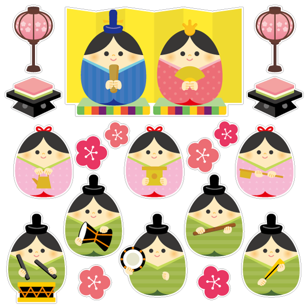 【壁】ひなまつりエッグ3段飾り
