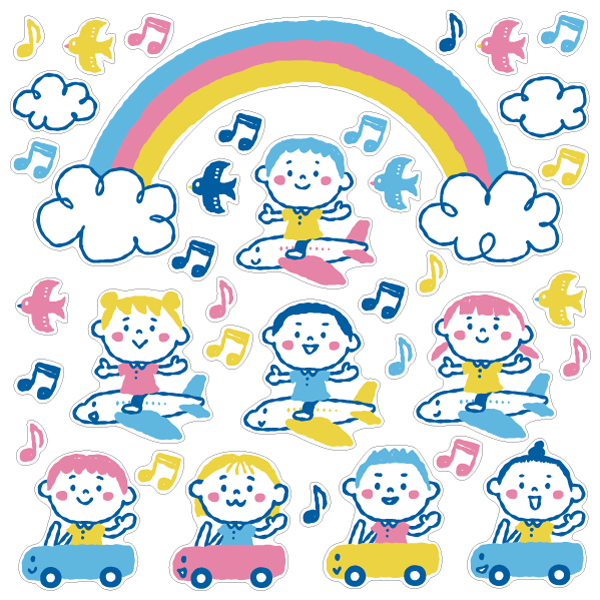 【壁】春の空へレッツゴー