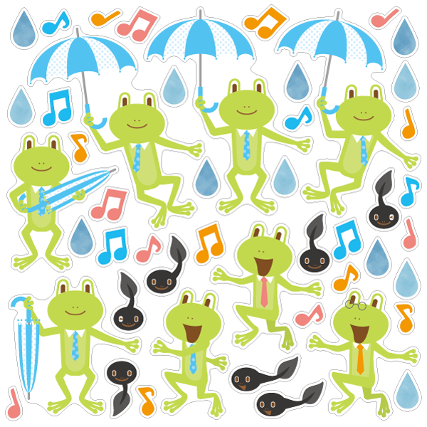 【壁】ダンスしてカエルの写真