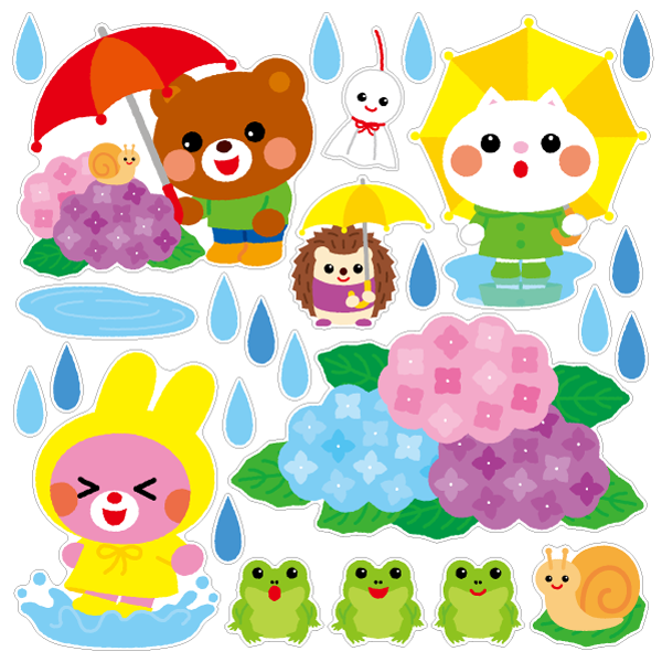 【壁】季節のなかよしどうぶつシリーズ 6月