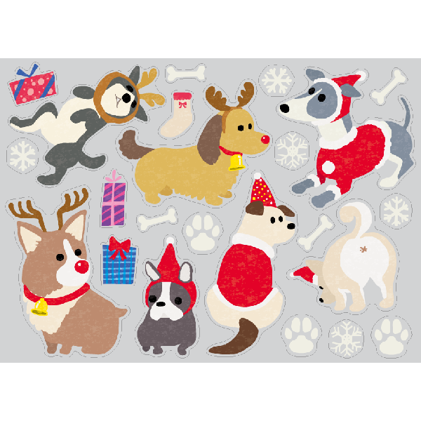 【PP】Christmas dogs ミニの写真