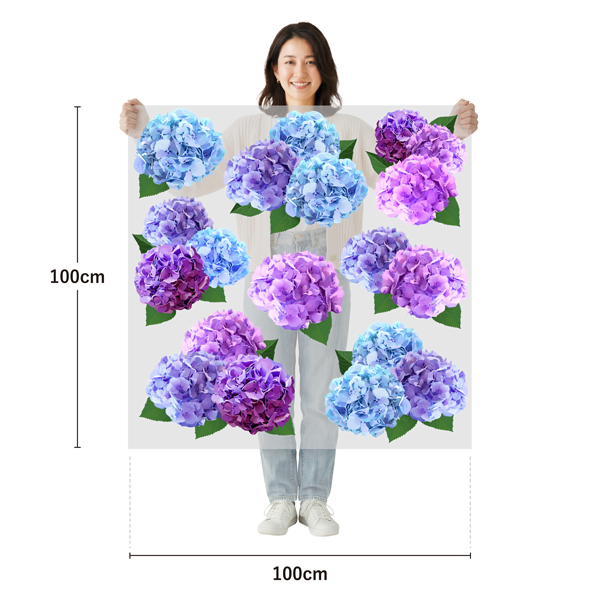 サイズ：幅100cm × 高さ100cm／ 素材：PET