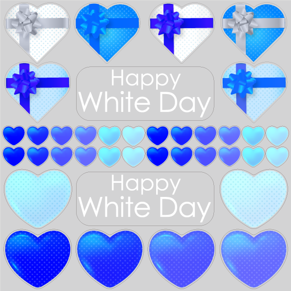 Vp ホワイトデードットハートプレゼント