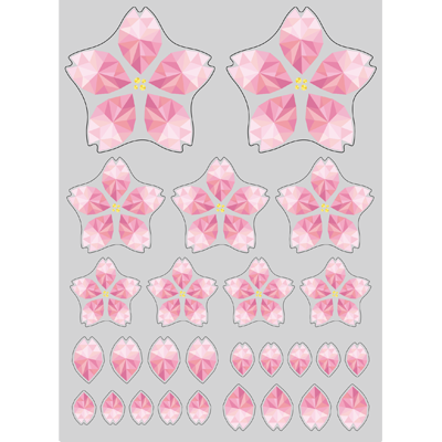 ポリゴン桜　シール