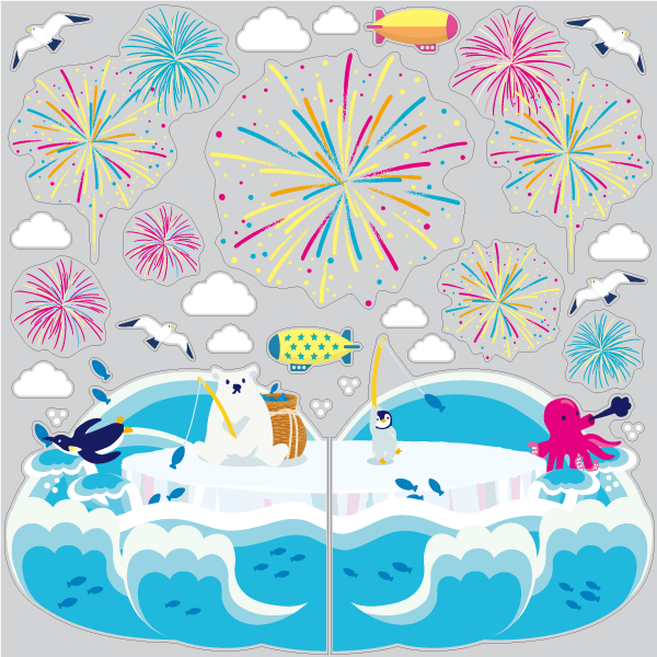 【VP】ビビッドカラー花火と氷島