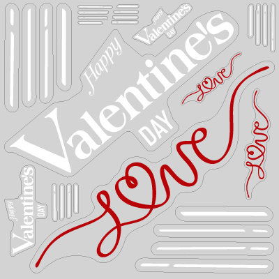 バレンタインタイトル LOVEリボン