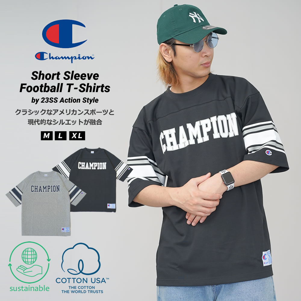 Champion チャンピオン フットボールTシャツ メンズ 23SS アクションスタイル C3-X320 chtdp1002