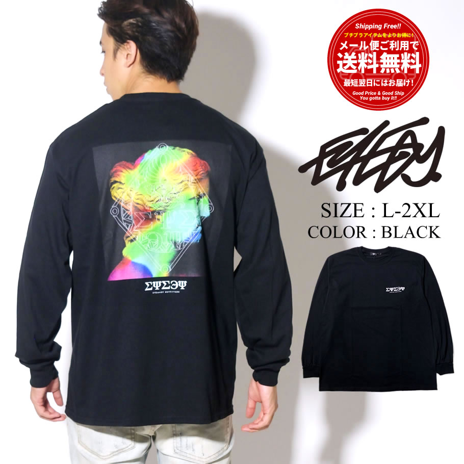EYEDY 長袖Tシャツ ロンT メンズ バックプリント ブラック EYE-401LS eytt241