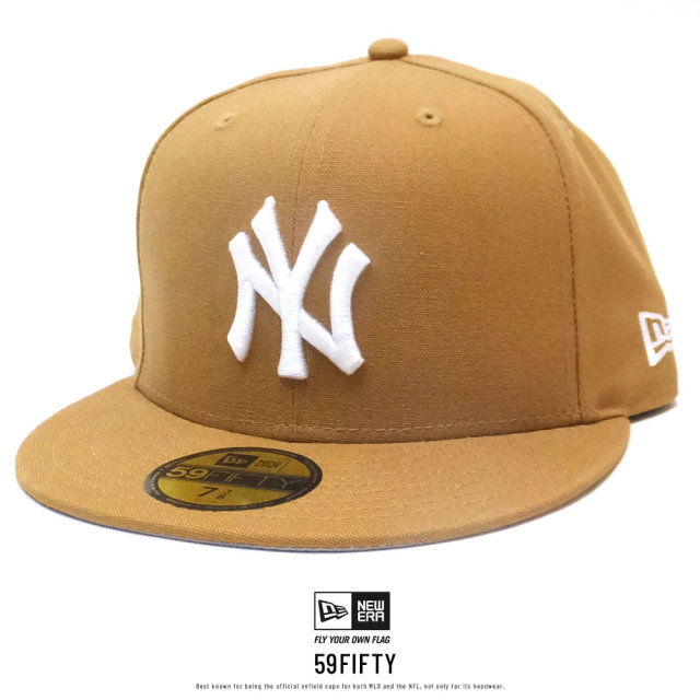 NEW ERA (ニューエラ) キャップ 59FIFTY ニューヨーク・ヤンキース ダックキャンバス ウーブンパッチ タン×スノーホワイト (12326423)