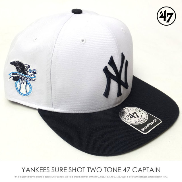 フォーティーセブンブランド 47brand キャップ 帽子 メンズ ニューヨーク ヤンキース Yankees Sure Shot Two Tone 47 Captain ホワイト Srstt17wbp ファッション メンズ カジュアル ストリート系 B系ファッション 通販