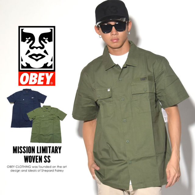 OBEY オベイ 半袖シャツ MISSION MILITARY WOVEN SS 18120133 7V3240