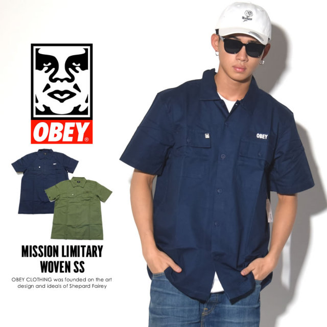 OBEY オベイ 半袖シャツ MISSION MILITARY WOVEN SS 18120133 7V3240