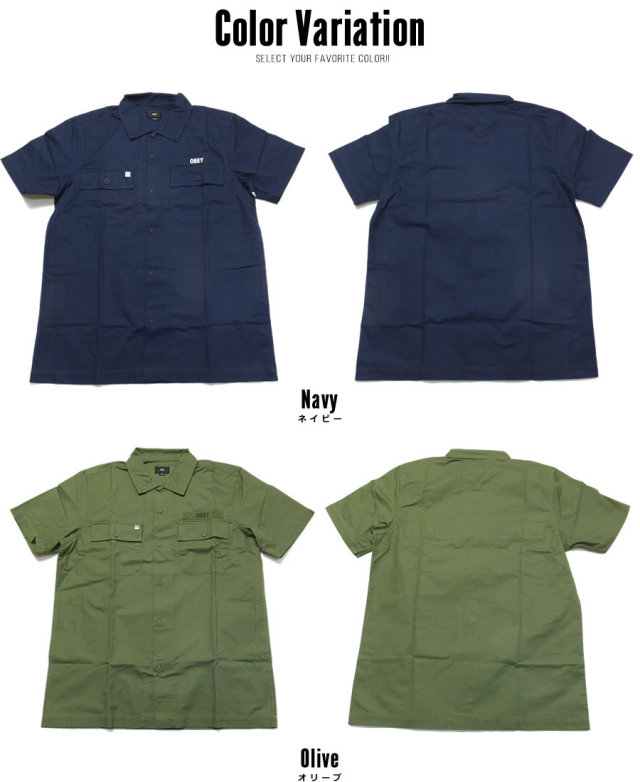 OBEY オベイ 半袖シャツ MISSION MILITARY WOVEN SS 18120133 7V3240