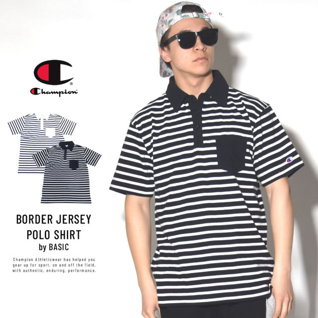 CHAMPION チャンピオン ポロシャツ BASIC BORDER JERSEY POLO SHIRT (C3-M356)