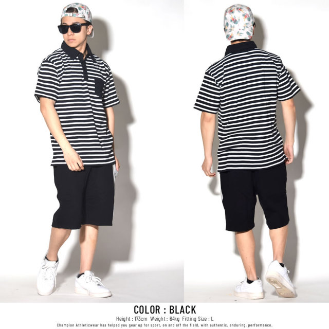 CHAMPION チャンピオン ポロシャツ BASIC BORDER JERSEY POLO SHIRT (C3-M356)