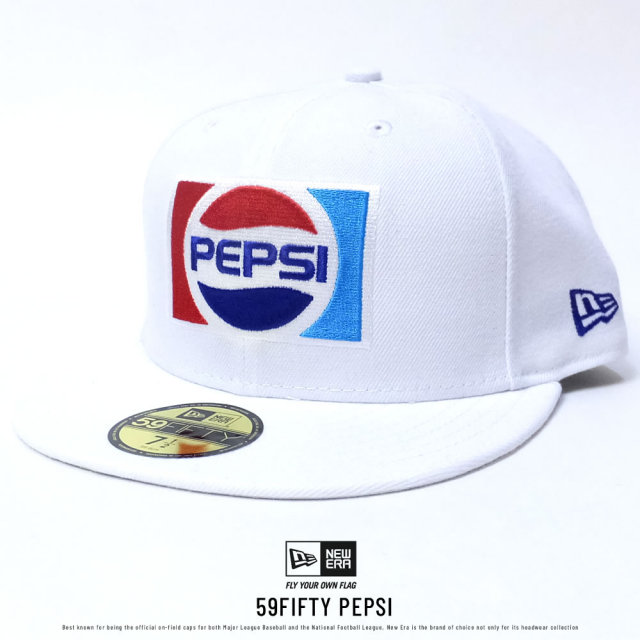 New Era ニューエラ ベースボールキャップ コラボ 59fifty Pepsi ペプシ オプティックホワイト 1987ロゴ ファッション メンズ ストリート系 B系ファッション 通販