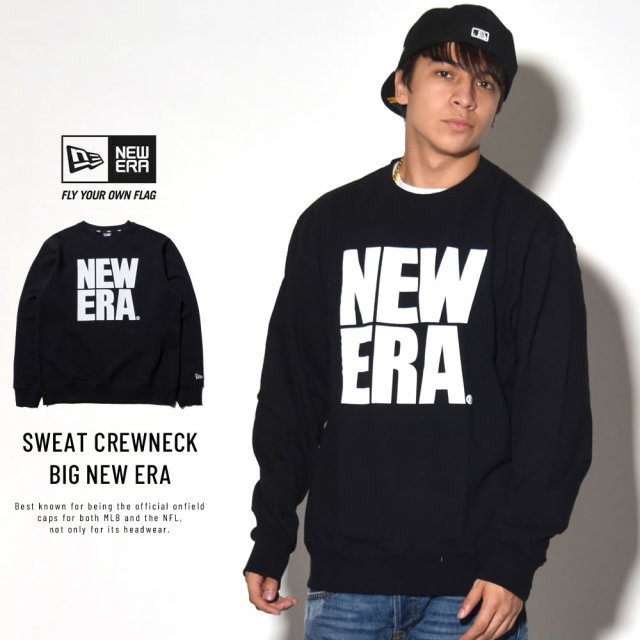 NEW ERA ニューエラ スウェットクルーネック ビッグニューエラ ブラック×ホワイト 11784757