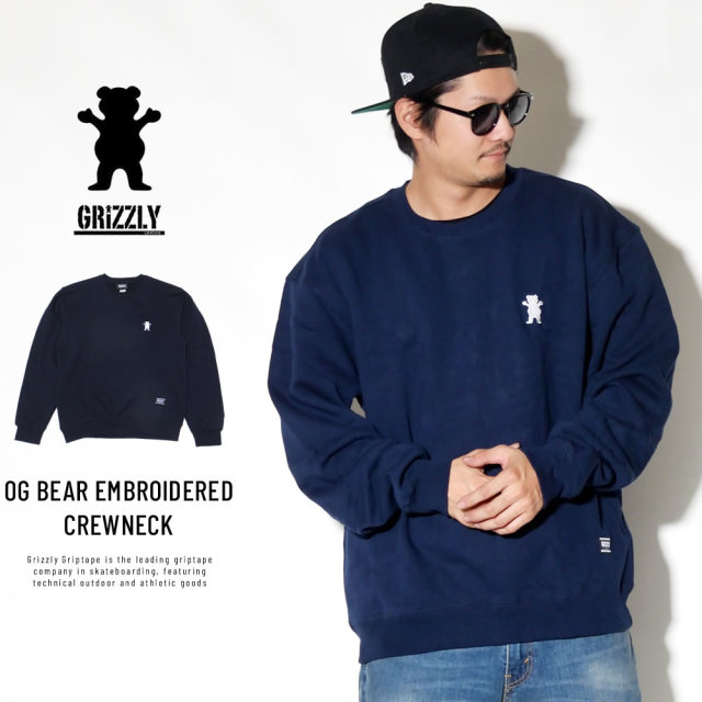 Grizzly Griptape トレーナー OG BEAR EMBROIDERED CREWNECK GMA1706P04