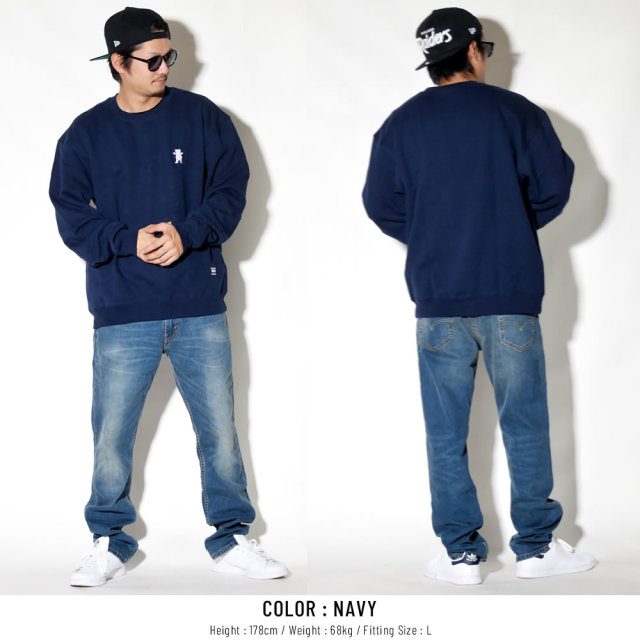 Grizzly Griptape トレーナー OG BEAR EMBROIDERED CREWNECK GMA1706P04