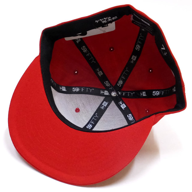 NEW ERA ニューエラ コラボ フラットバイザーキャップ 59FIFTY ゲゲゲの鬼太郎 目玉おやじ ニューエラキャップスタイル スカーレット 11785103