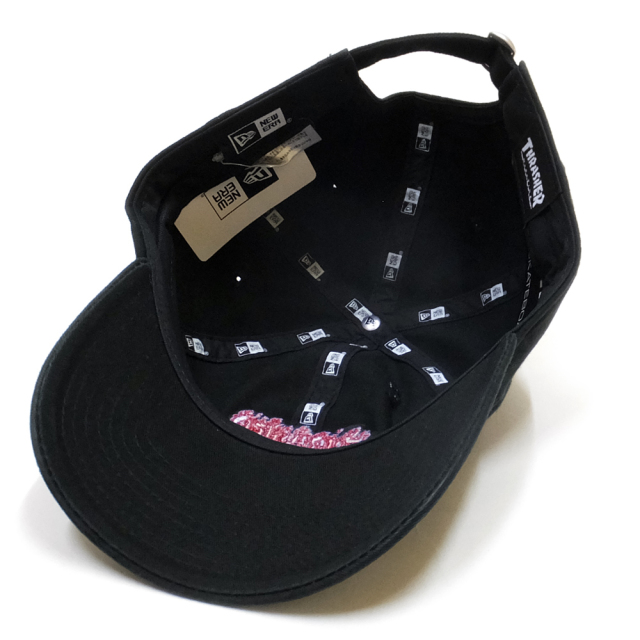 NEW ERA ニューエラ コラボ カーブバイザーキャップ 9THIRTY クロスストラップ THRASHER スラッシャー ファイアロゴ ブラック×ウルトラブルー 11781511