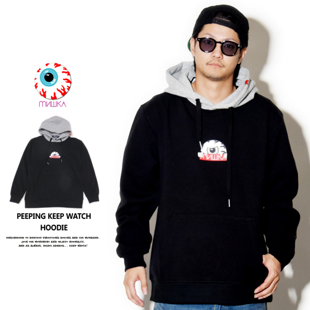 MISHKA ミシカ プルオーバーパーカー PEEPING KEEP WATCH HOODIE MAW180464