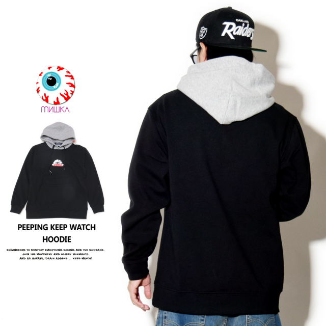 MISHKA ミシカ プルオーバーパーカー PEEPING KEEP WATCH HOODIE MAW180464