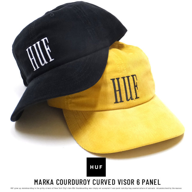 HUF ハフ カーブバイザーキャップ MARKA COURDUROY CURVED VISOR 6 PANEL HT00290