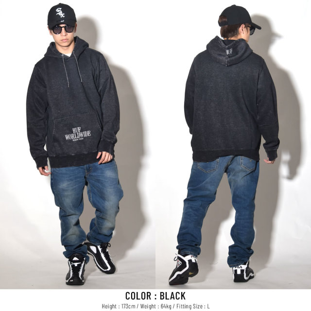 HUF ハフ プルオーバーパーカー SERIF STACK FW PULLOVER HOODIE PF00088