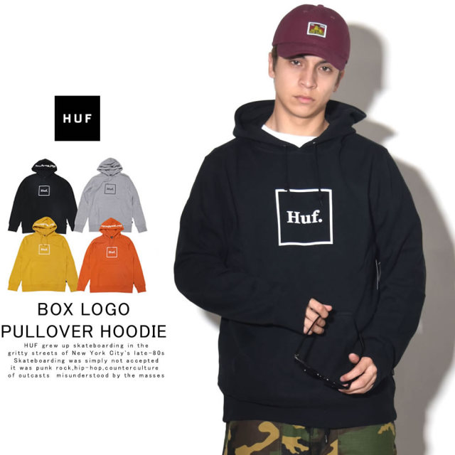 HUF ハフ プルオーバーパーカー BOX LOGO PULLOVER HOODIE PF00098