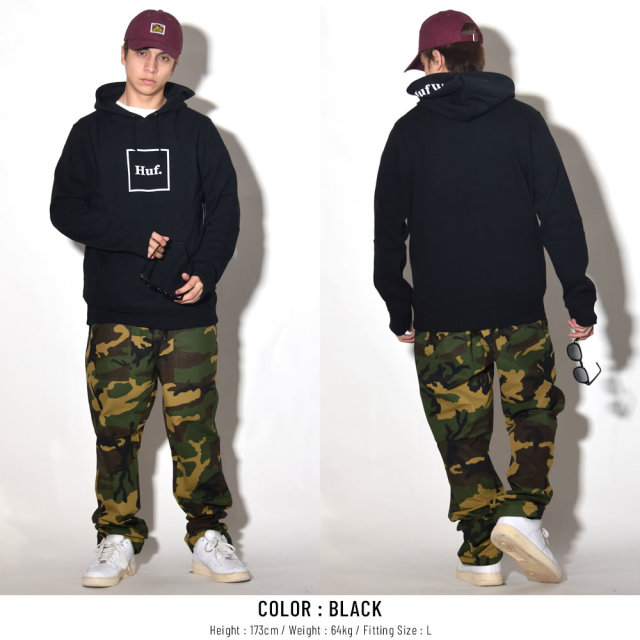 HUF ハフ プルオーバーパーカー BOX LOGO PULLOVER HOODIE PF00098